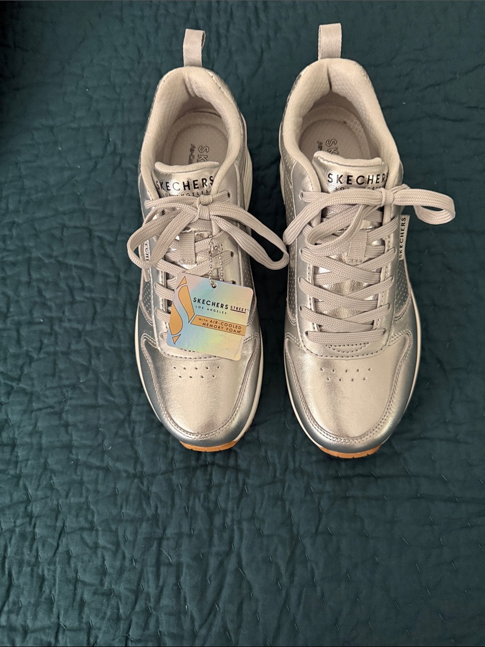 Skechers Women's Silver Metallic Sneakers